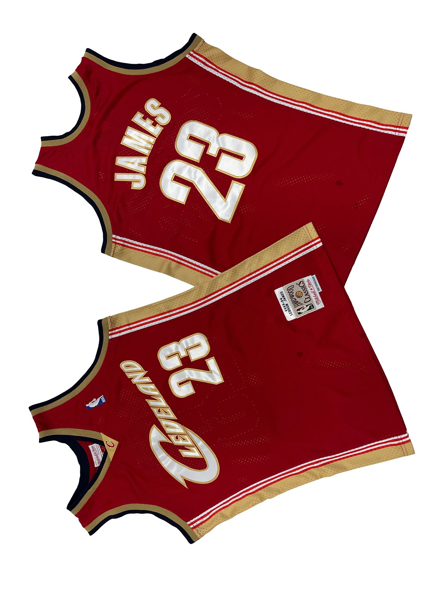 Men Cleveland Cavaliers 23 James Red Throwback NBA Jersey